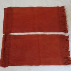 ハンドメイド 海老茶色 土染め 花瓶敷 2枚セットのサムネイル