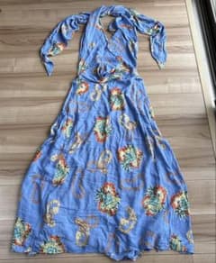 Kahiko ホルターネック ロングワンピース ブルーのサムネイル