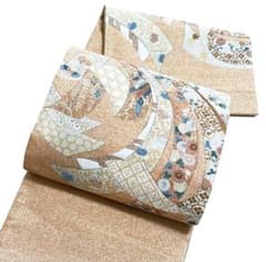 AA22袋帯 大太鼓 金通 綴れ 結 花柄 正絹 着物 - メルカリ