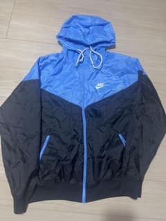 NIKE ナイロンジャケット フード付き ブルー ブラックのサムネイル