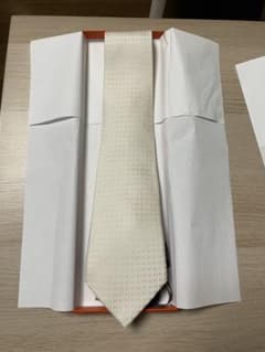 HERMES エルメス ネクタイ ホワイト ファソネ H柄 結婚式 入手困難 白