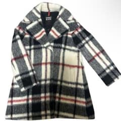 極綺麗‼️セレブ✨ビックカラー✨アルパカシャギー✨ふんわりコート✨マックスマーラ 極美品ビックカラーアルパカシャギーふんわりコート ペニーブラック