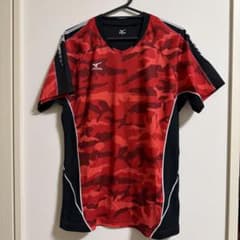 MIZUNO バドミントン ウェア シャツ レッド カモフラ Sのサムネイル