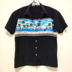 【MAUI TRADING COMPANY】アロハシャツ L 黒 ヨットのサムネイル