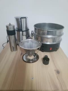 コーヒー　電動ミル　手動ミル ドリッパー 焙煎豆冷却セットのサムネイル