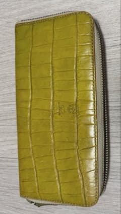 ✅希少カラー❗️Felisiフェリージ長財布グリーン ✓希少カラー‼️【美品】Felisi フェリージ クロコ型押し 長財布