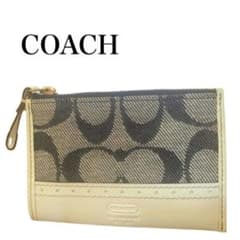 COACH コーチ 小銭入れ ホワイト ネイビー シグネチャーのサムネイル
