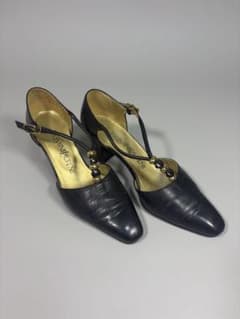 YSL イヴサンローラン Tストラップ パンプス 34.5 約22cm 黒のサムネイル
