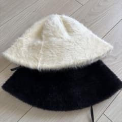 SHEIN シーイン ファー バケットハット 白 黒のサムネイル