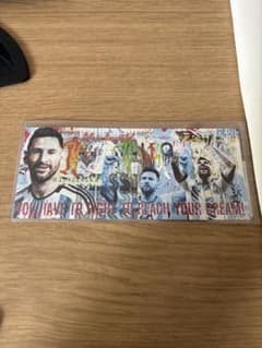 世界222枚限定！バンクシーサイン入り！ メッシ イラスト2ドル紙幣値下げあり！ 世界222枚限定！バンクシーサイン入り！ メッシ イラスト2ドル紙幣