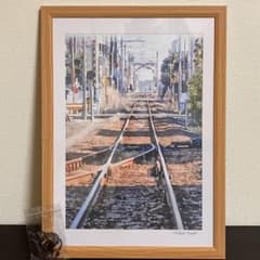 聖地巡礼絵画⑥ シン・エヴァンゲリオン「宇部新川駅」32.7㎝×45.0㎝　額装 聖地巡礼絵画⑥ シン・エヴァンゲリオン「宇部新川駅」額装品 寸法33