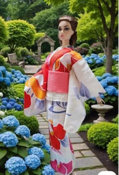 バービー着物(浴衣)②今月いっぱいのお値下げ(⌒-⌒; ) - メルカリ