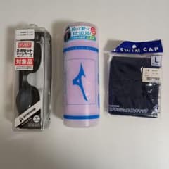 【未使用・訳あり】水泳用品3点セット ゴーグル タオル キャップのサムネイル