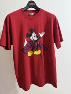 Disney ディズニー ミッキー Tシャツ レッド XLサイズ　USA製のサムネイル