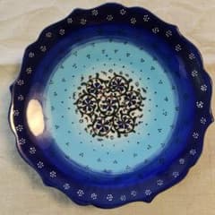 手描き・サイン入】トルコ伝統工芸 キュタフヤ陶器 飾り皿 18cm チニ