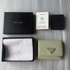 箱ギャラ付】PRADA プラダ サフィアーノ 三つ折り財布 ミニ財布