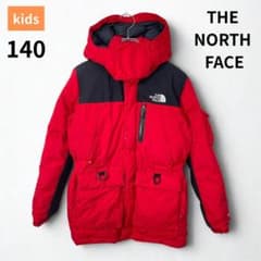 防寒・防水】ノースフェイス ダウンジャケット レッド×ブラック キッズ