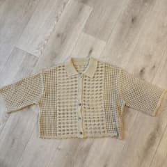 STYLEMIXER クロシェ編み 半袖ポロシャツ ベージュのサムネイル