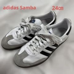 adidas Samba ホワイト グレー スニーカー - メルカリ