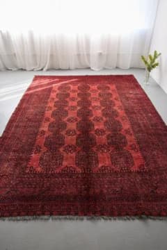 大型ヴィンテージラグ　トライバルラグ　アフガニスタン産（274×198cm）赤 大型ヴィンテージラグ トライバルラグ アフガニスタン産（274×198cm