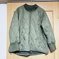 オリーブグリーン キルティング　ジャケット　リバーシブル　Ｌサイズのサムネイル
