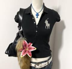 希少 polo ラルフローレン ポロシャツ ビックポニー y2k グランジ