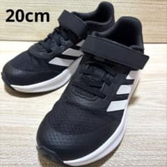 adidas キッズ スニーカー 20cm 黒 白のサムネイル