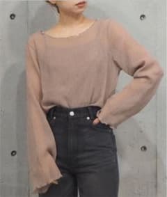 【今週末まで限定】tiptop クリンクルシアーブラウス　キャミセット　モカのサムネイル