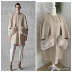DRAWER ドゥロワー ⭐️ウールリバーシブルファーケープ コート2022AW