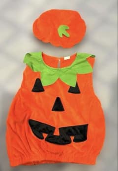 ハロウィン かぼちゃ コスチューム 2点セット 2-3歳のサムネイル