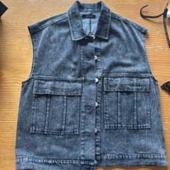 ダークデニム ノースリーブジャケット