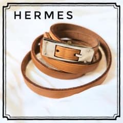 HERMES エルメス ケリー 3連 レザー 本革 ブレスレット チョーカー