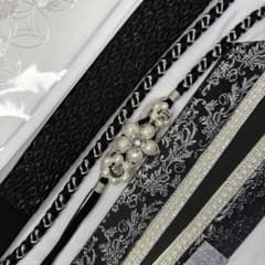 新品 2026年モデル 帯締め 帯揚げ 半襟 重ね襟 セット 振袖用 黒