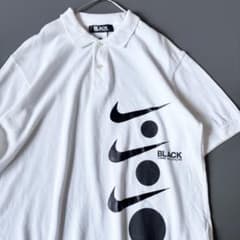 【KEN】ブラックコムデギャルソン × ナイキ ポロシャツ XL ホワイト KEN様専用】ブラックコムデギャルソン × ナイキ ポロシャツ XL