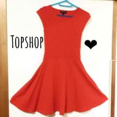 未使用 TOPSHOP フレアワンピース レッドのサムネイル