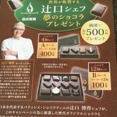 森永製菓 辻口シェフ 夢のショコラ 応募券4枚のサムネイル