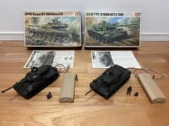 小鹿タミヤ 1/35 61式戦車 74式戦車 リモコンタンク 組立済 ジャンク