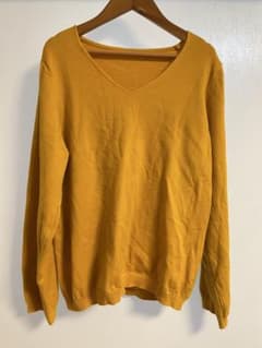 COCOMOMO⭐︎秋冬あったかVネックビタミンカラーニット　黄色【中古】a1のサムネイル
