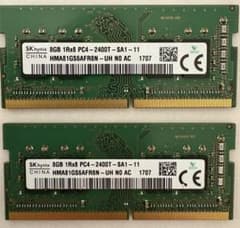 動作確認済SK hynix DDR4 8GB 2400T ノートPC用メモリ2枚のサムネイル