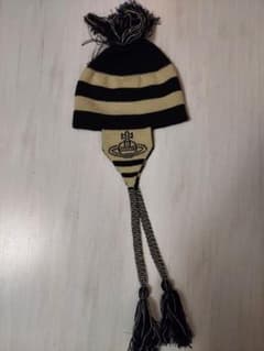 Vivienne Westwood✮*。゜ポンポンニット帽⟡.· Vivienne Westwood ヴィヴィアンウエストウッド ウール ボーダー 耳