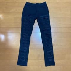 ダメージ ストレッチパンツ ブラックのサムネイル