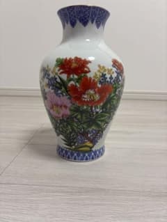 花柄陶器花瓶 高さ約30cmのサムネイル