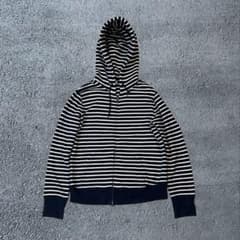 00s old UNIQLO ボーダー ダブルジップパーカー M y2k 平成 - メルカリ