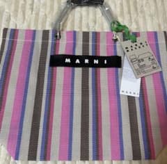 トートバッグ マルニマーケット ストライプ MARNI MARKET ピンク