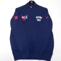 近年✨美品✨大きいサイズ ビームスゴルフ サイズXL 防風ニットブルゾン 紺色 近年✨美品✨大きいサイズ ビームスゴルフ サイズXL 防風ニット