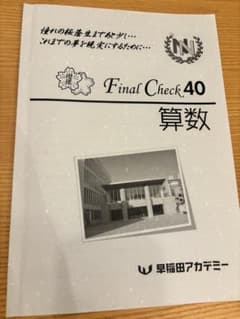 早稲アカ　NN桜蔭　ファイナルチェックのサムネイル