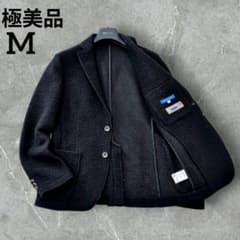 極美品】ビーバー 高級ウール イタリア生地 日本製 起毛 黒 M リバー