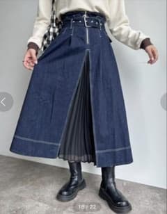 ほなみ様専用 Ciaopanic シフォンプリーツ切替デニムロングスカートのサムネイル