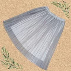 ＜FREE'S MART＞グレー シフォン プリーツスカート ひざ丈のサムネイル