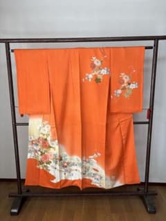 振袖 オレンジ系 菊文様 袷のサムネイル